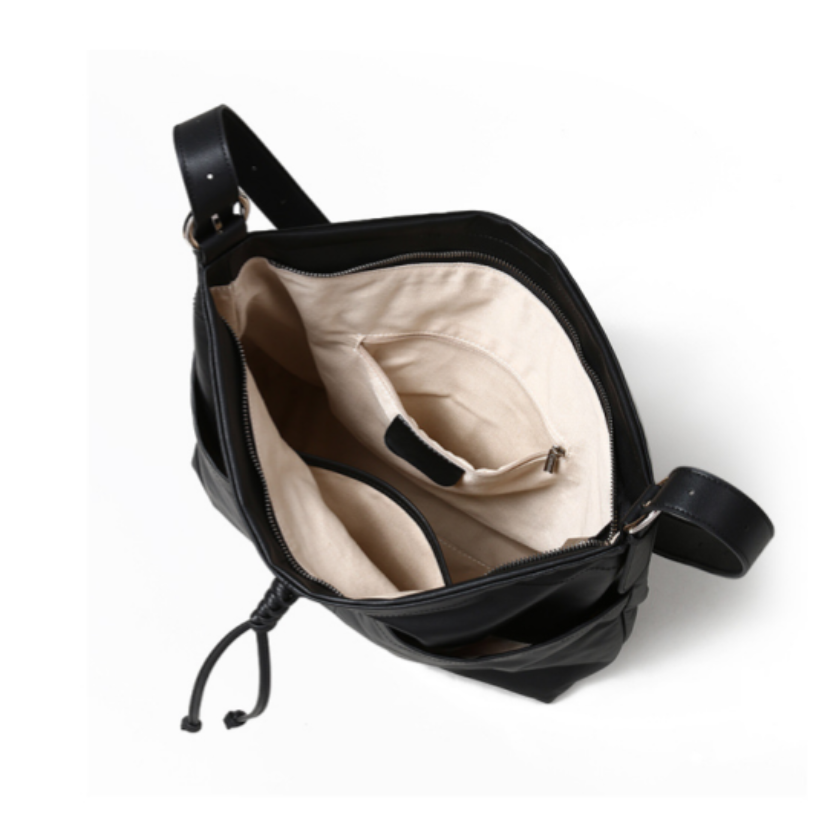 Top-grain Genuine Leather Multi-Pocket Large Vertical Square Tote Bag