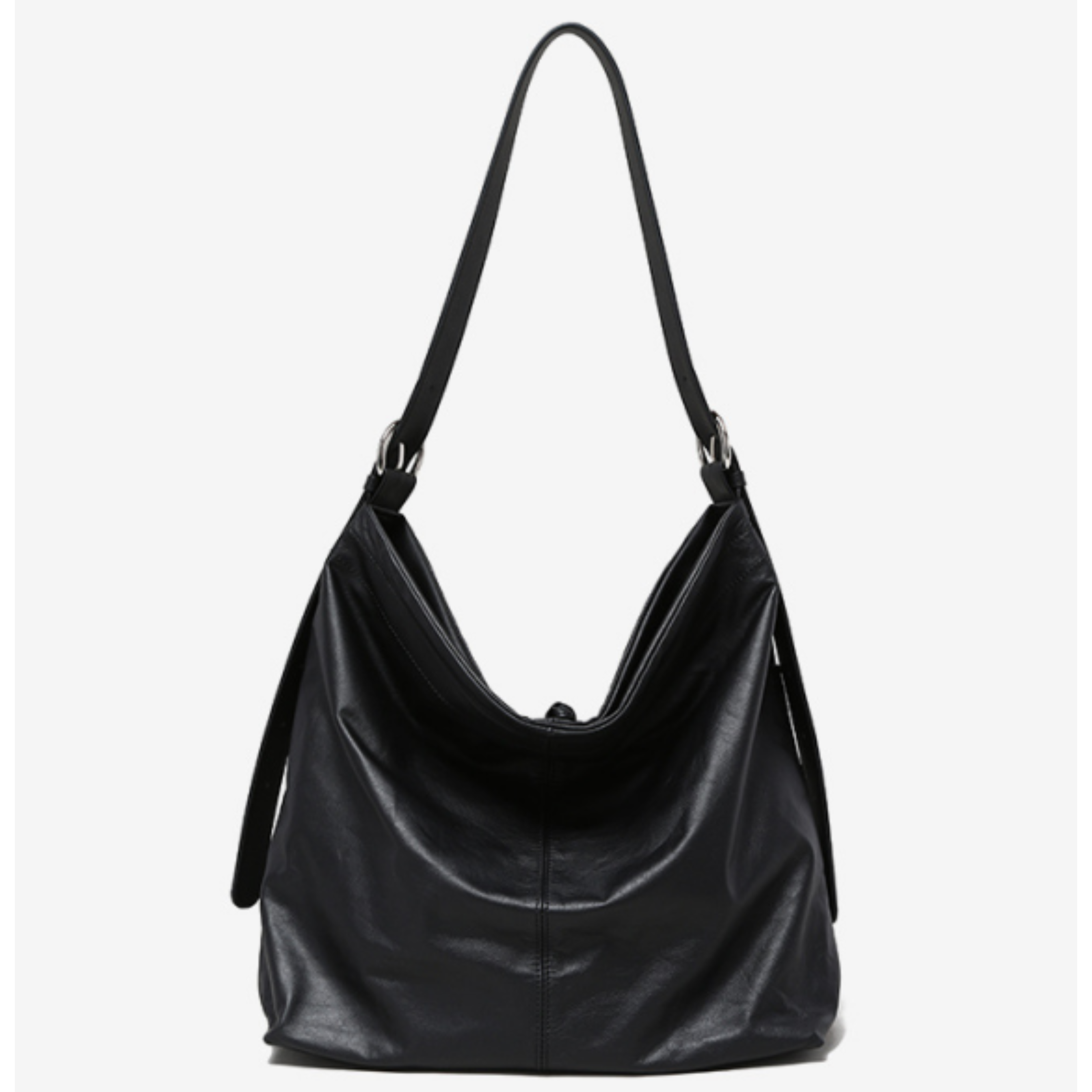 Top-grain Genuine Leather Multi-Pocket Large Vertical Square Tote Bag