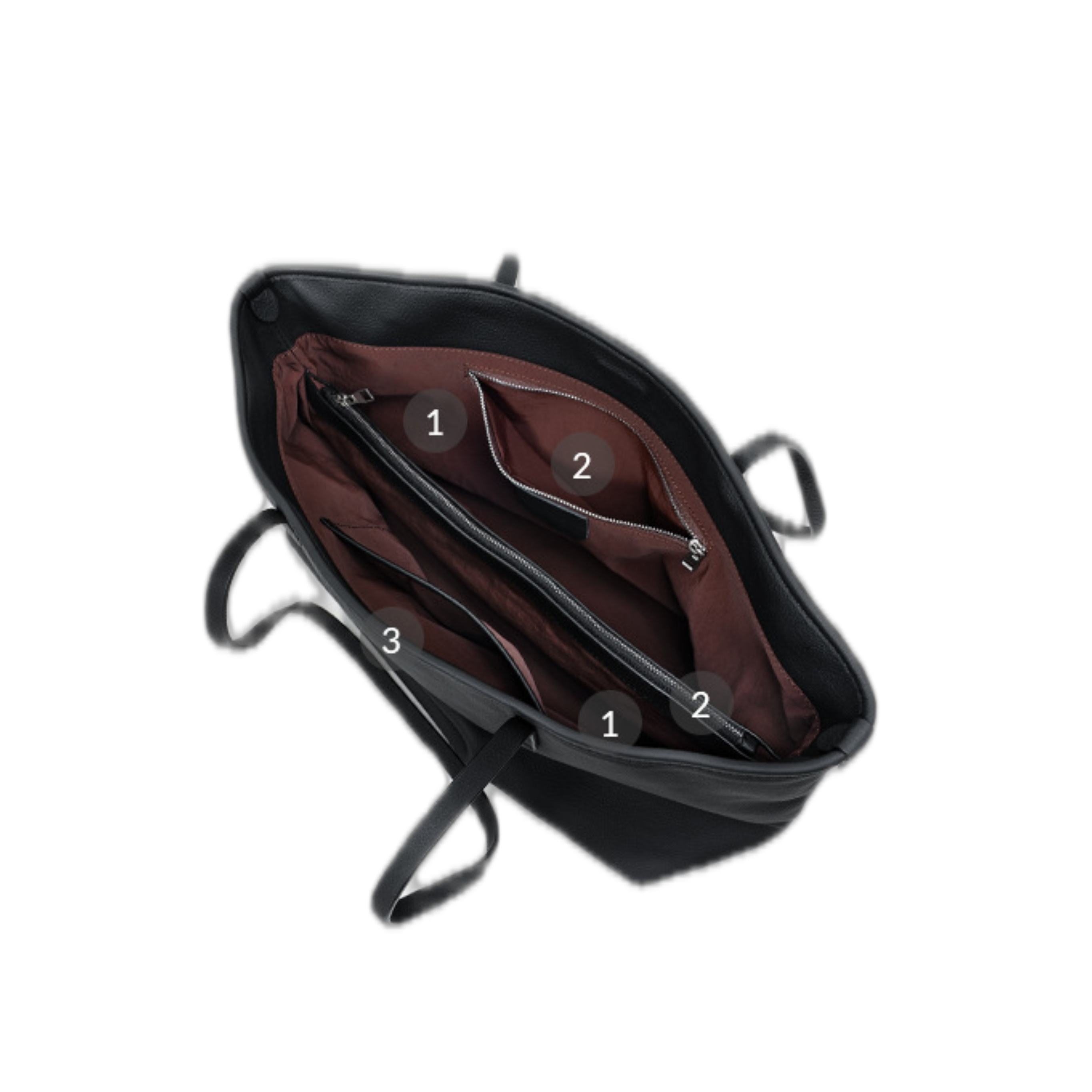 Top-grain Genuine Leather Large Horizontal Square Tote Bag with Cowhide Lining