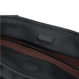 Top-grain Genuine Leather Large Horizontal Square Tote Bag with Cowhide Lining