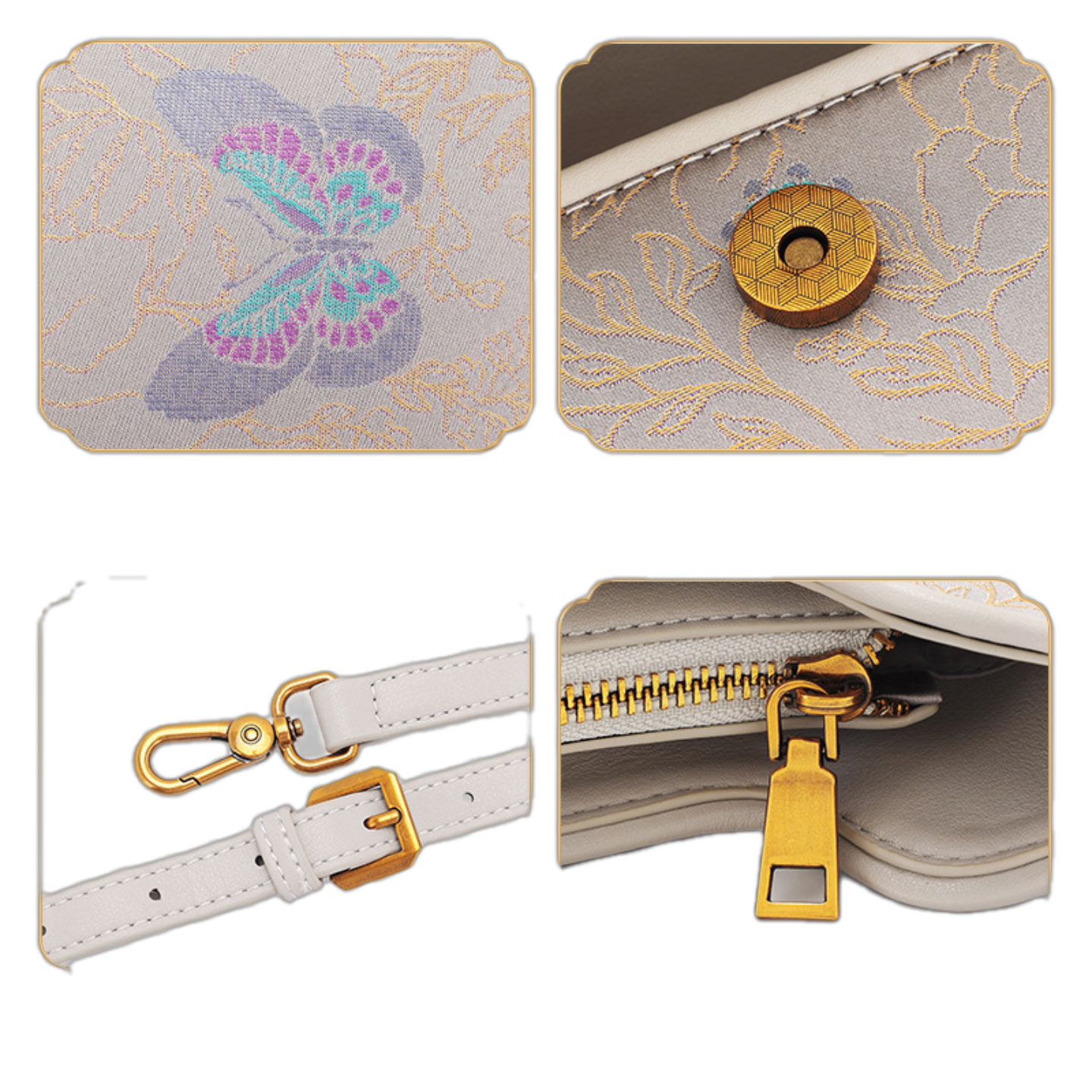 Song Brocade Armpit Bag - Butterfly & Peony Knitted Patterns