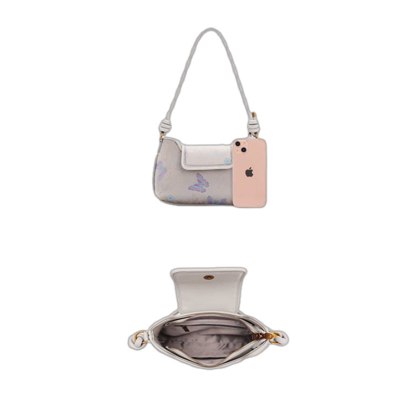 Song Brocade Armpit Bag - Butterfly & Peony Knitted Patterns