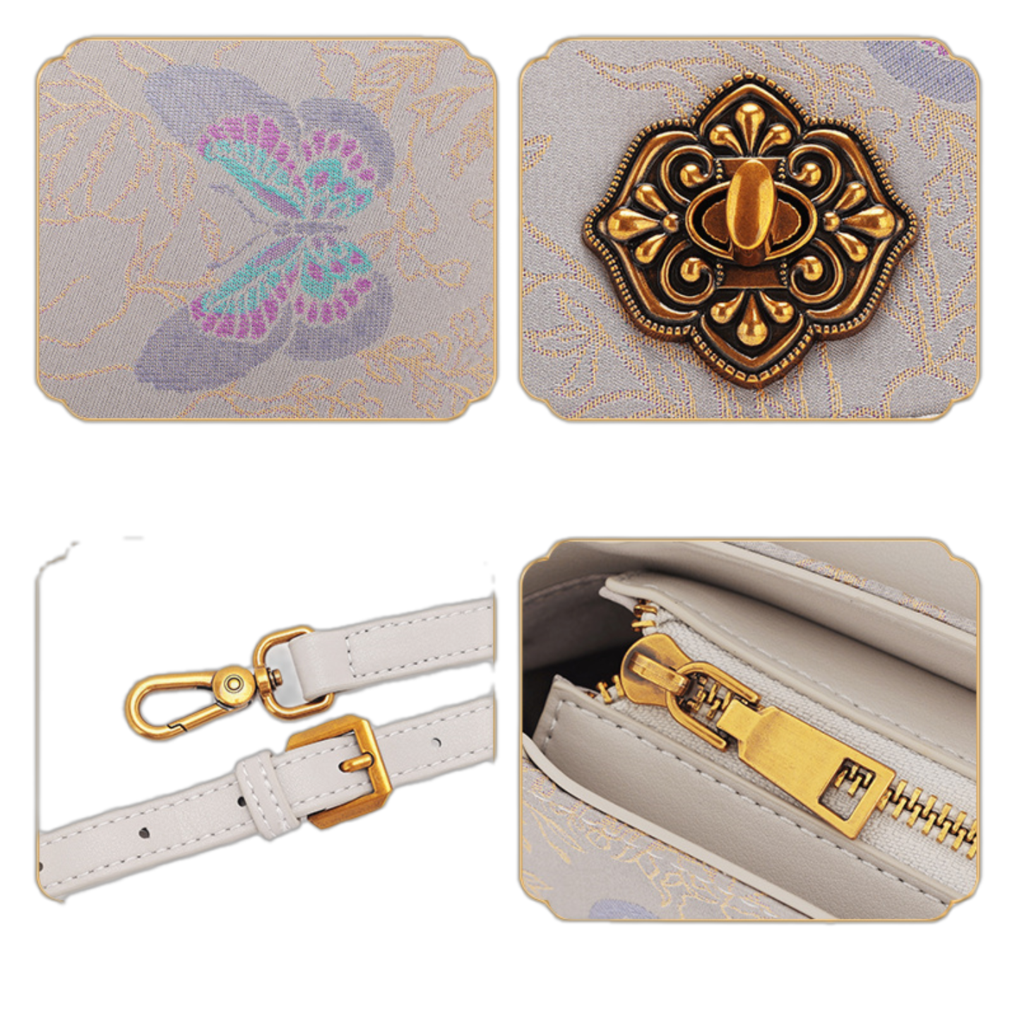 Song Brocade Saddle Bag - Butterfly & Peony Knitted Patterns