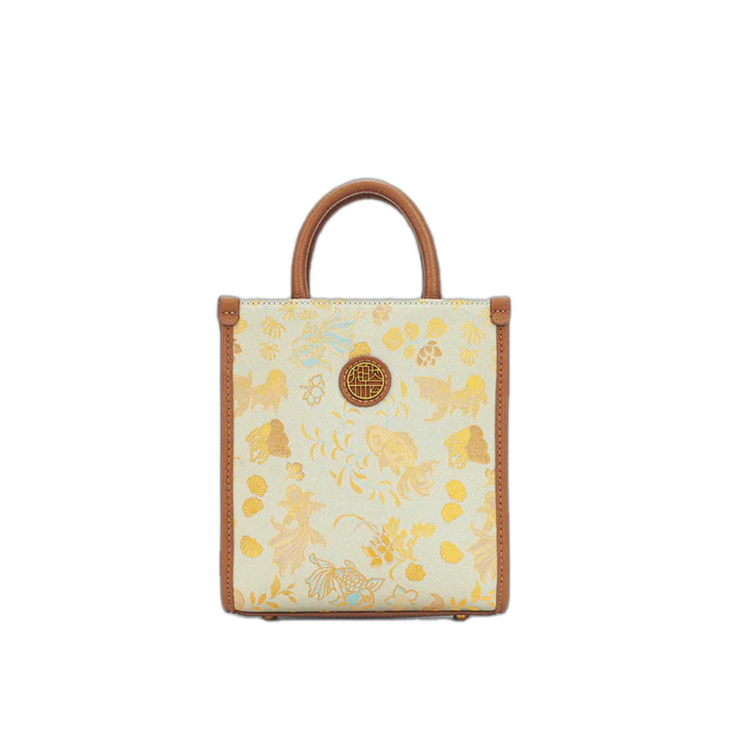 Mulberry Silk Song Brocade Goldfish & Seaweed Fine Knitted Patterns Handheld Shoulder Crossbody Bag