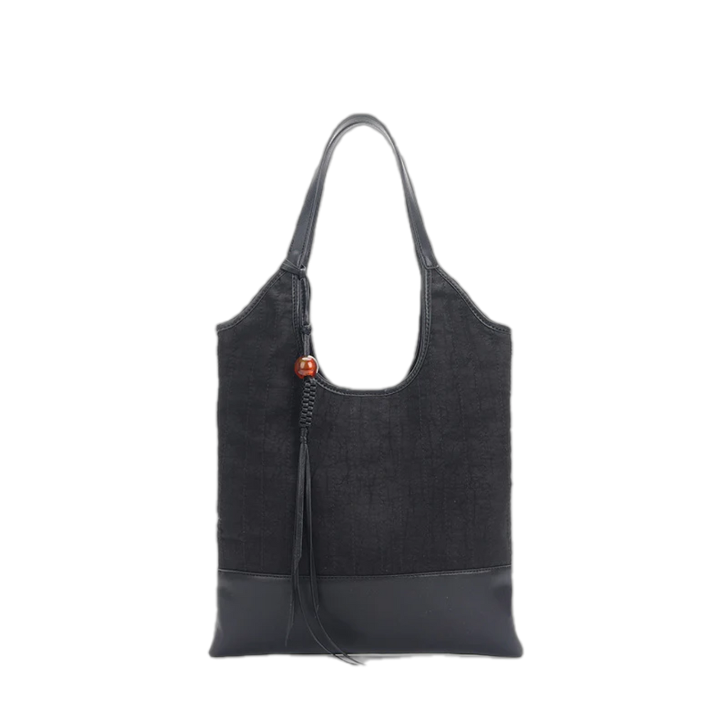 Xiangyunsha Mulberry Silk Tote Bag - Large Capacity, Cracked Texture, ShoulderHandheld