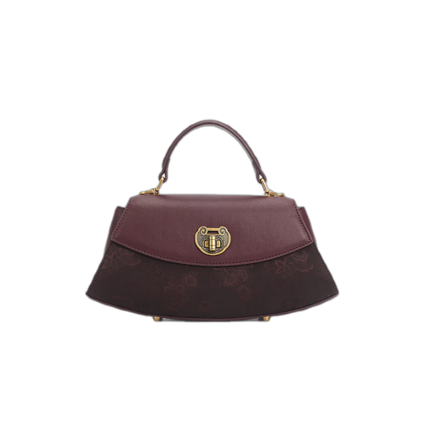 Xiangyunsha Shoulder Crossbody Handbag Rich Purple Peony Knitted Patterns