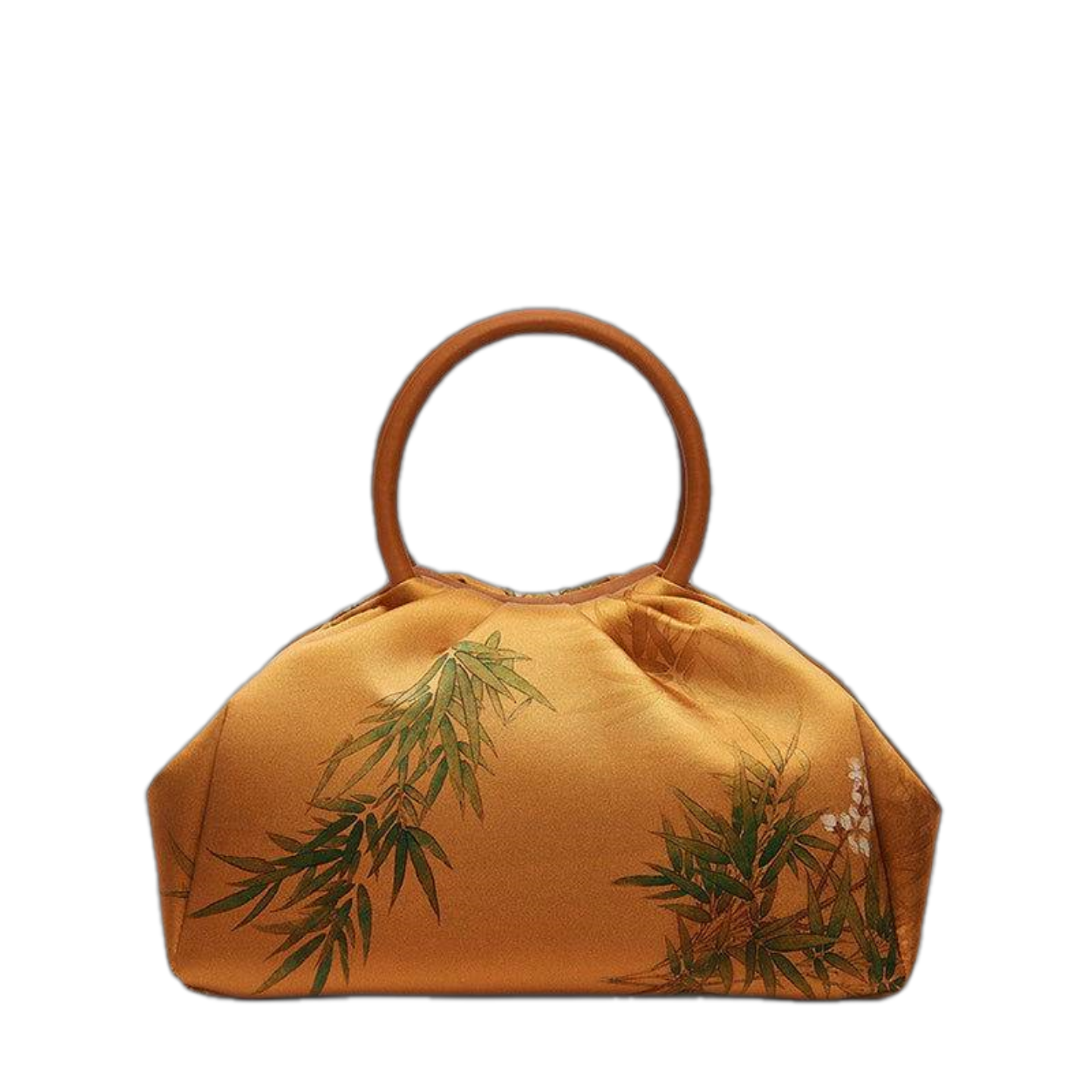 Mulberry Silk Chinese Style Yellow Bamboo Handbag