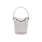 Zhuang Brocade Leather Bucket Crossbody BagRomantic Purple