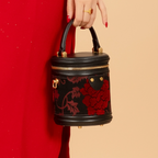 Mulberry Silk Peony Intangible Cultural Heritage Embroidery Bucket Bag