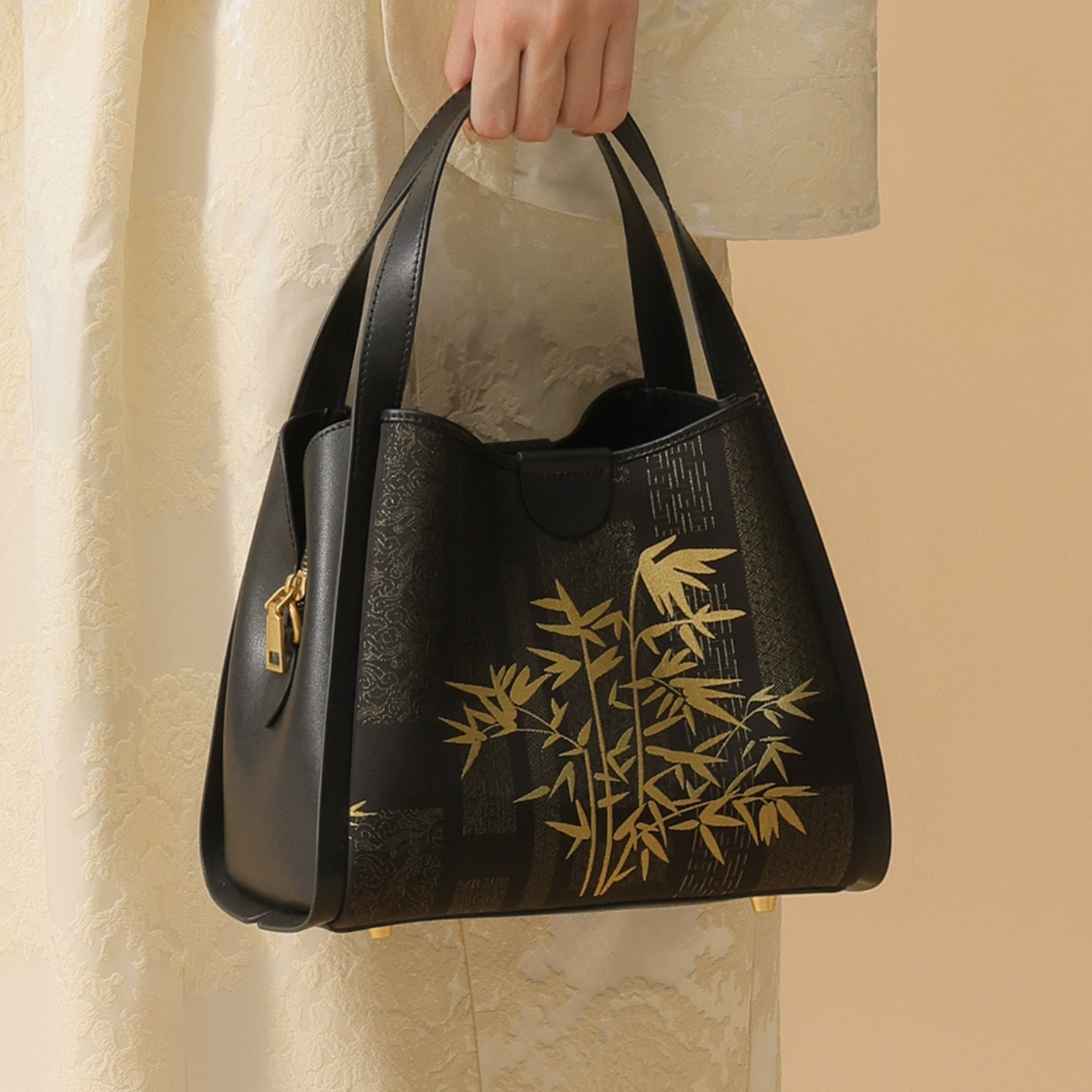 Intangible Cultural Heritage Song Brocade Tote Bag