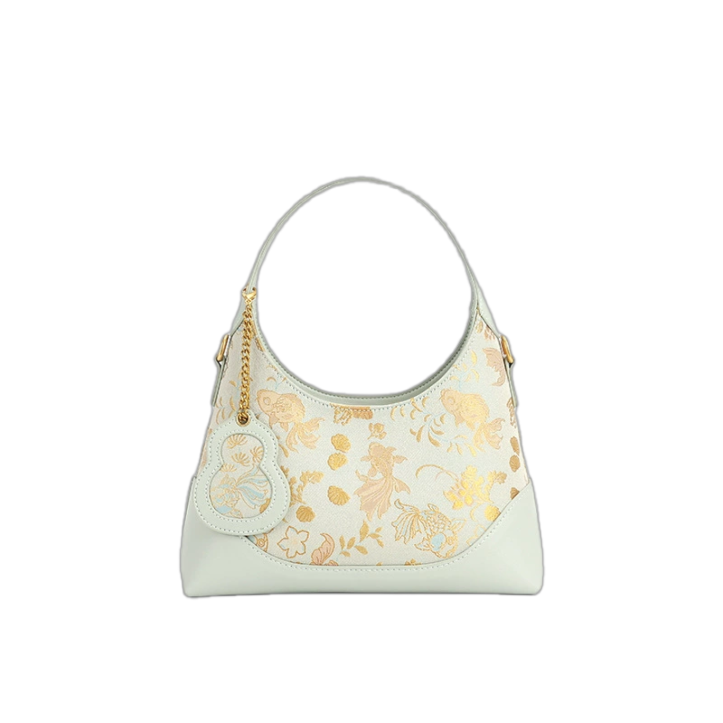 Goldfish Seaweed Knit Pattern Song Brocade Tote Bag