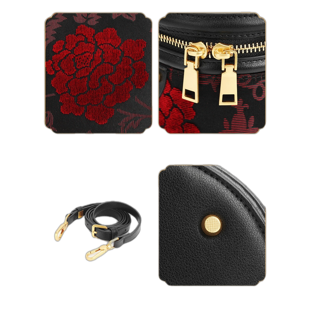 Mulberry Silk Peony Intangible Cultural Heritage Embroidery Bucket Bag