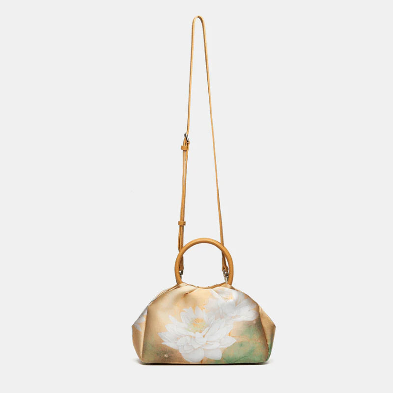 Mulberry Silk Chinese Style Yellow Bamboo Handbag