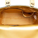 Embroidery Leather Black Lady Bag Gold Peony Luxury Handbag