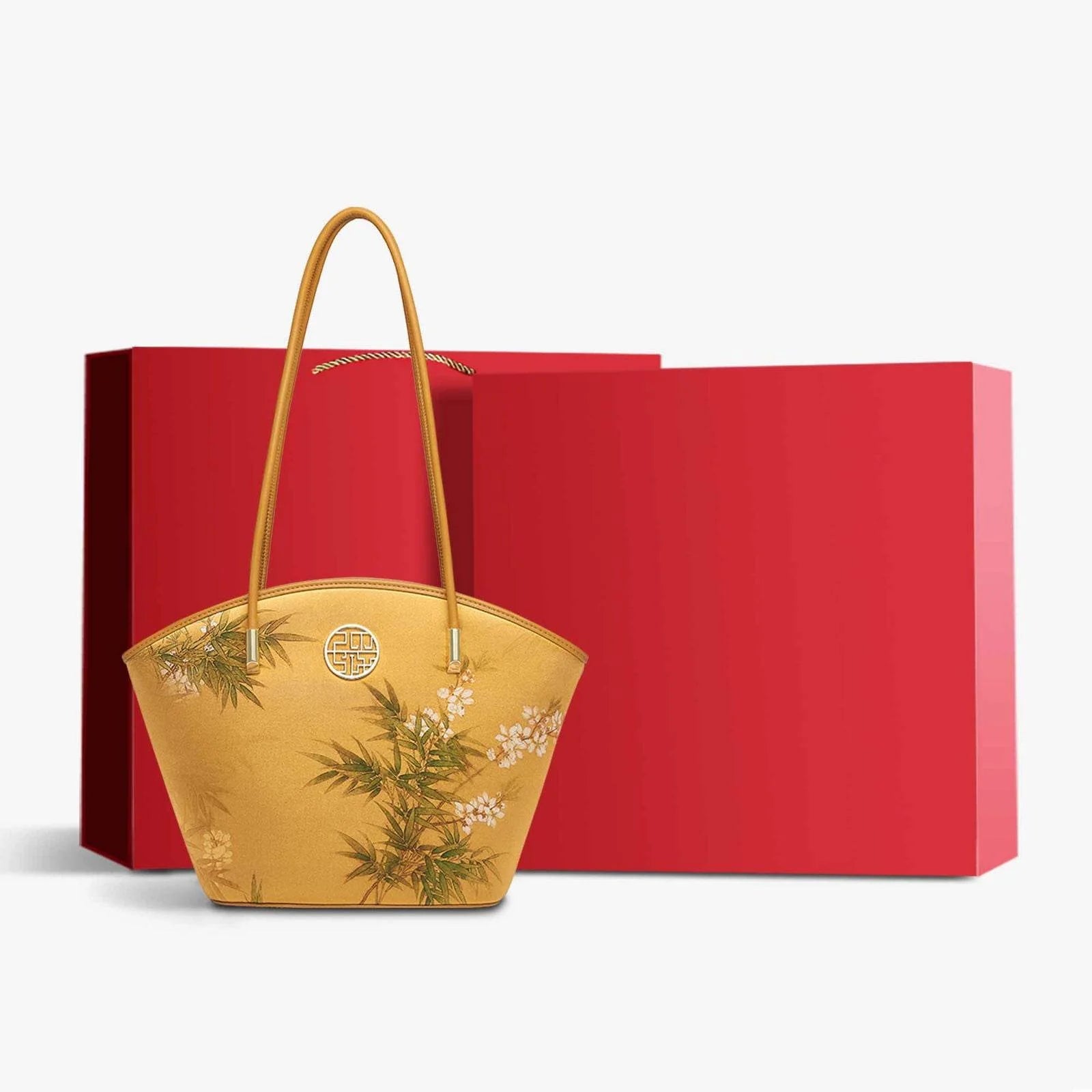 Mulberry Silk Handcrafted Bamboo Yellow Tote Bag