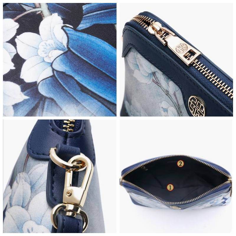 Mulberry Silk Handcrafted Flower Clutch Bag Women Wallet Eveing Purse