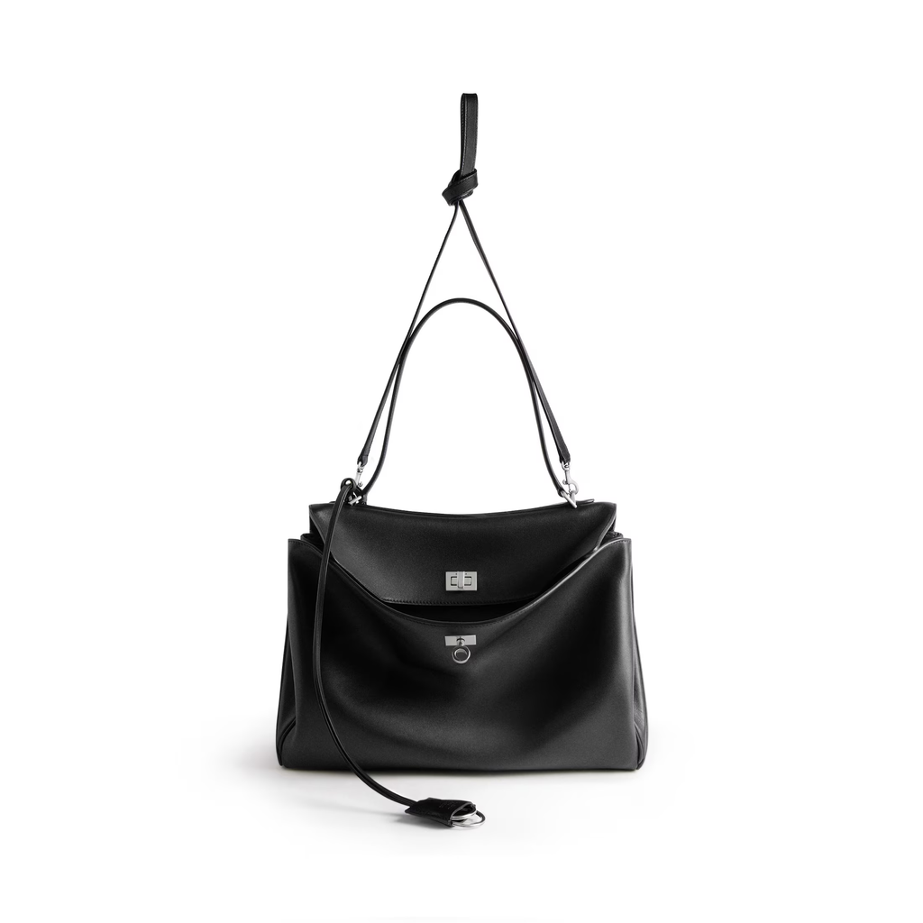 VT - SIXTY Black Silver - lock Light Luxury Fashion Lock Handheld Shoulder Bag