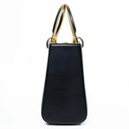 Embroidery Leather Black Lady Bag Gold Peony Luxury Handbag