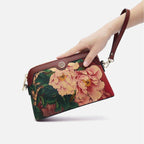 Mulberry Silk Handcrafted Flower Clutch Bag Women Wallet Eveing Purse
