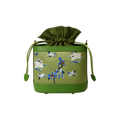 Handcrafted Embroidered Silk Osmanthus Green Bucket Bag