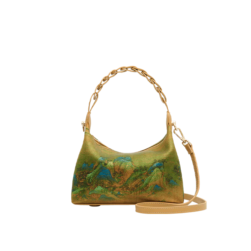 Chinese Painting Xiangyunsha Silk Shoulder Bag Designer Handbag
