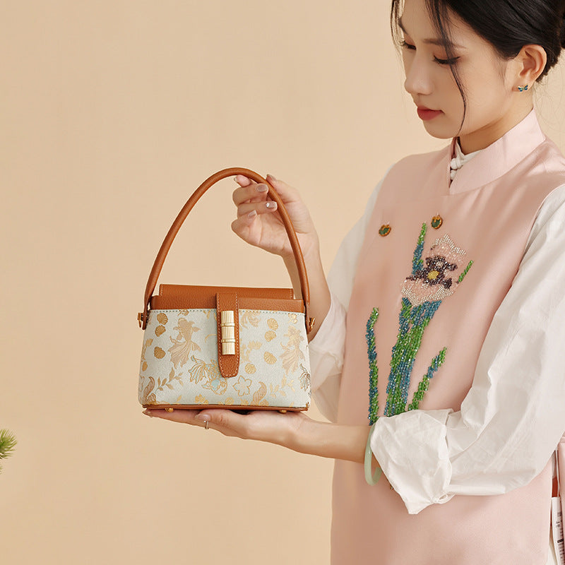 Song Brocade Handbag - Goldfish & Seaweed Knitted Patterns