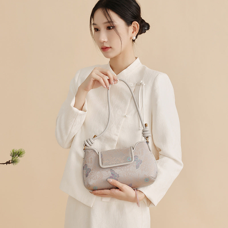 Song Brocade Armpit Bag - Butterfly & Peony Knitted Patterns