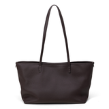 Top-grain Genuine Leather Large Horizontal Square Tote Bag with Cowhide Lining
