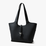 Top-grain Genuine Leather Medium-Soft Large Tote Bag with Magnetic Snap
