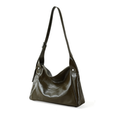 Top-layer Oil-waxed Cowhide Medium Horizontal Square Shoulder Bag