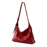 Top-layer Oil-waxed Cowhide Medium Horizontal Square Shoulder Bag