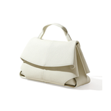 Top-grain Genuine Leather Push Lock Medium-Soft Handbag