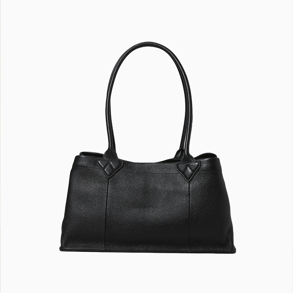 Top-grain Calf Leather Medium-Hard Large Vertical Square Shoulder Bag