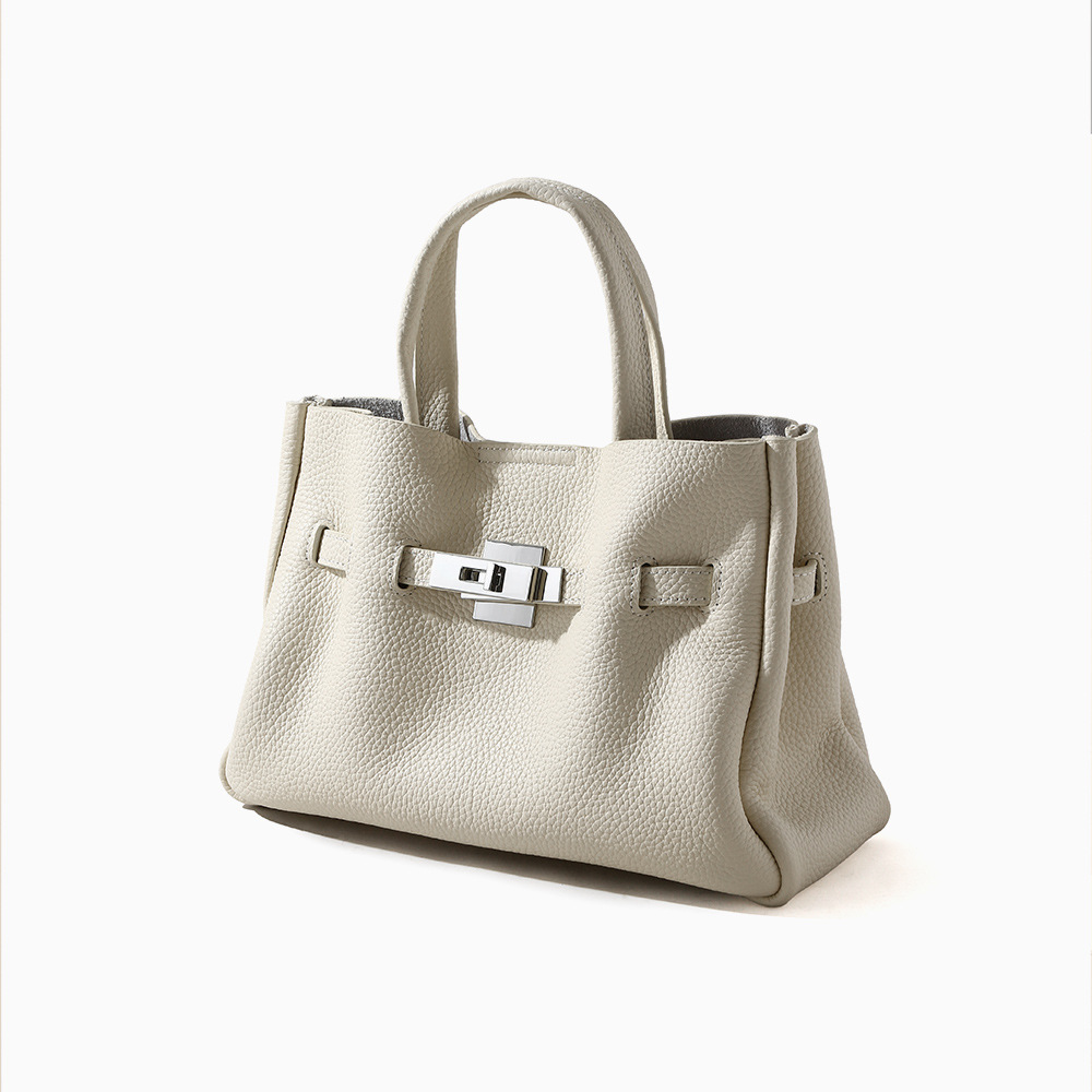 Top-grain Cowhide Magnetic Clasp Medium Handheld & Shoulder Bag