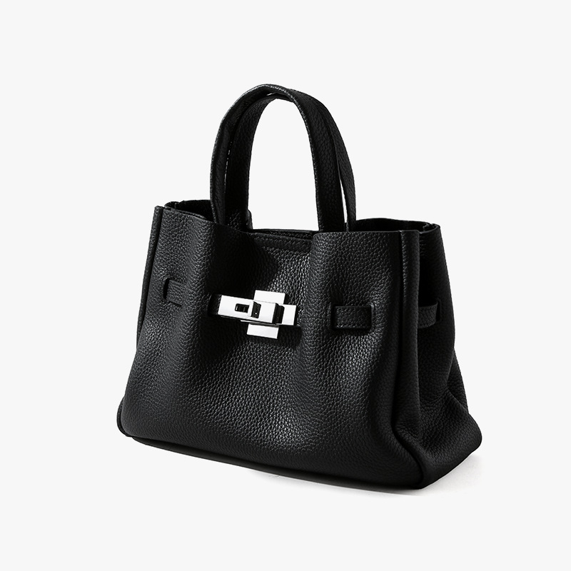 Top-grain Cowhide Magnetic Clasp Medium Handheld & Shoulder Bag