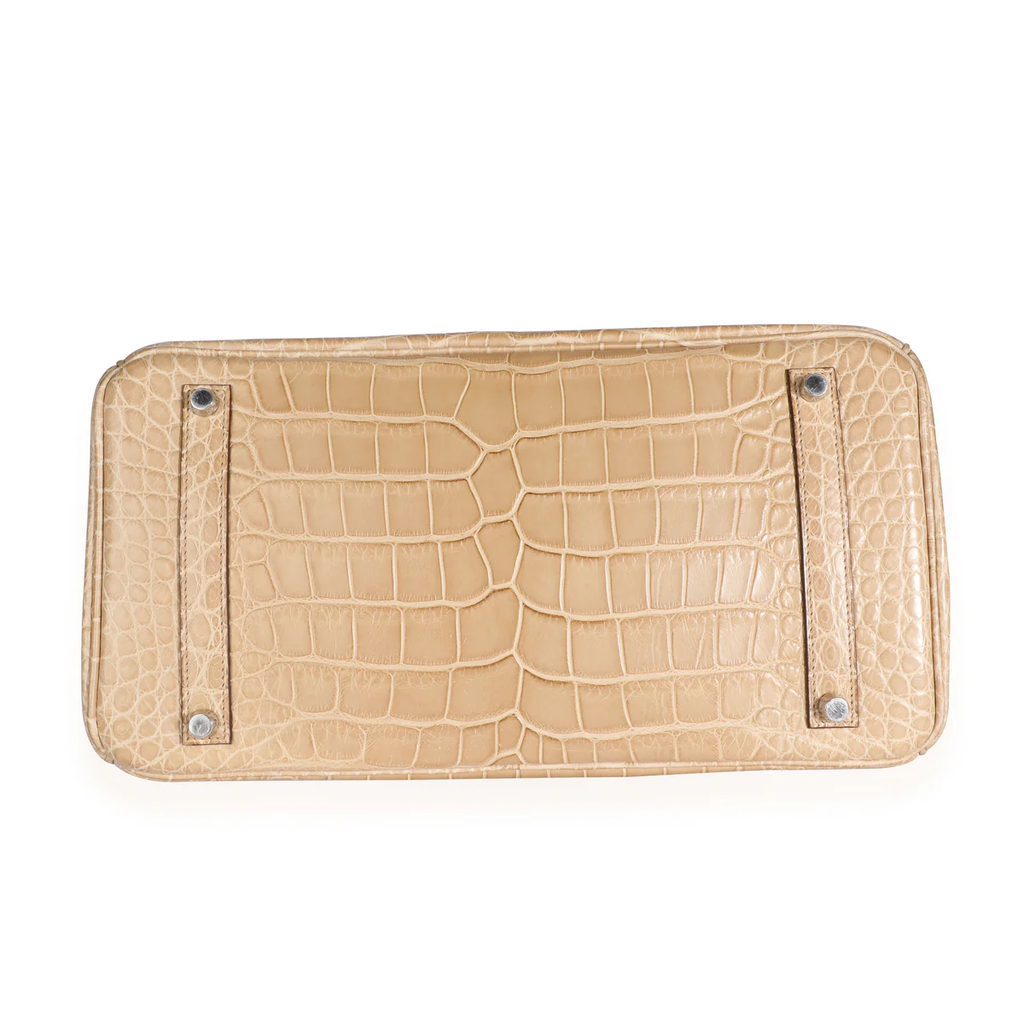 VT - SIXTY Beige Crocodile - pattern Silver - lock Light Luxury Fashion Lock Handheld Bag