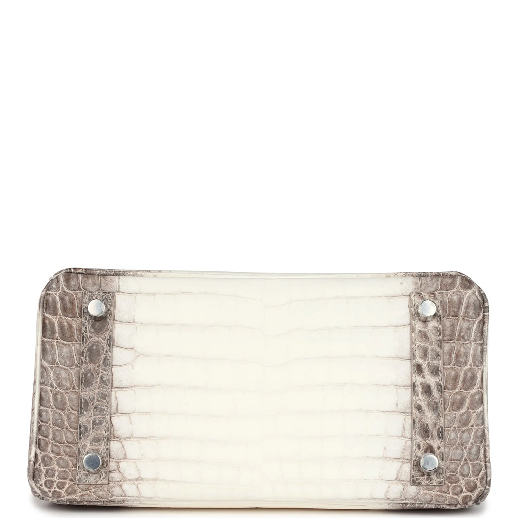 VT - SIXTY White - Brown Gradient Crocodile - Pattern Silver - Buckle Light Luxury Fashion Handbag