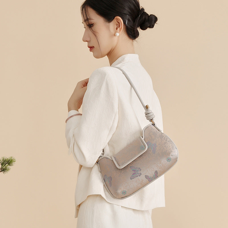Song Brocade Armpit Bag - Butterfly & Peony Knitted Patterns