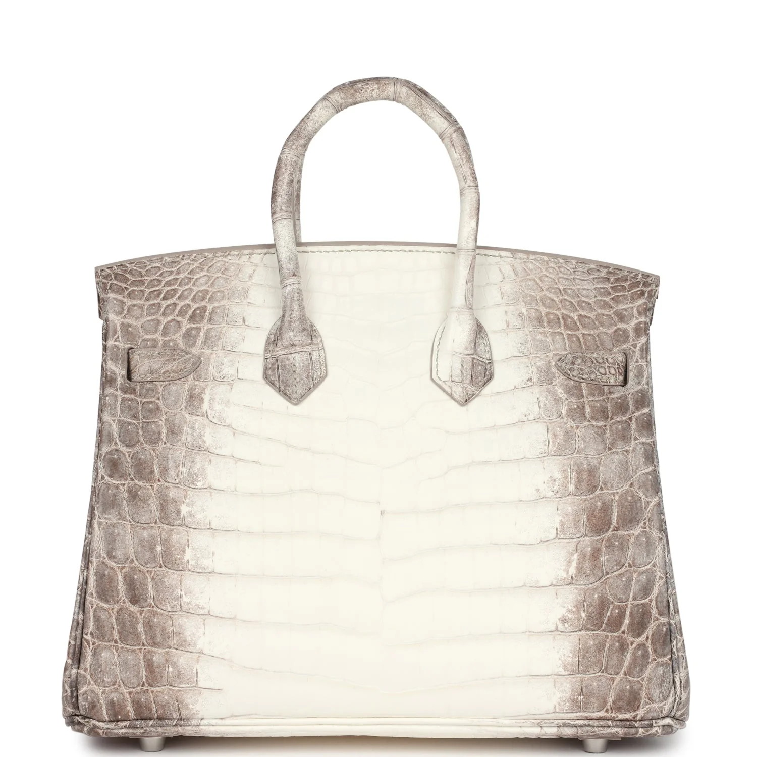 VT - SIXTY White - Brown Gradient Crocodile - Pattern Silver - Buckle Light Luxury Fashion Handbag