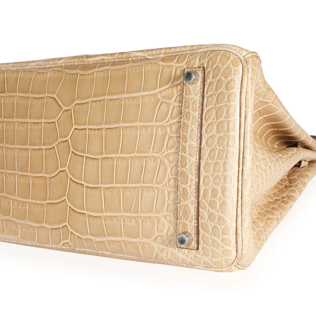 VT - SIXTY Beige Crocodile - pattern Silver - lock Light Luxury Fashion Lock Handheld Bag