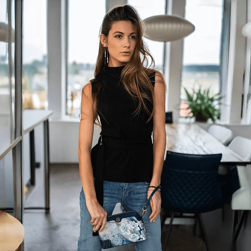 Mulberry Silk Handcrafted Flower Clutch Bag Women Wallet Eveing Purse