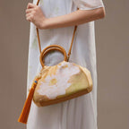 Mulberry Silk Chinese Style Yellow Bamboo Handbag