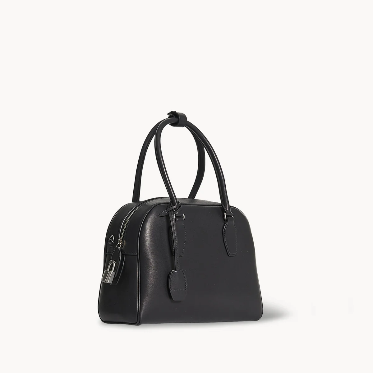 VT - SIXTY Leather Top Handle Bag with Detachable Strap