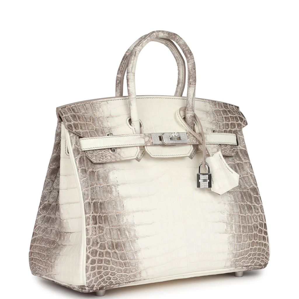 VT - SIXTY White - Brown Gradient Crocodile - Pattern Silver - Buckle Light Luxury Fashion Handbag