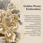 Embroidery Leather Black Lady Bag Gold Peony Luxury Handbag