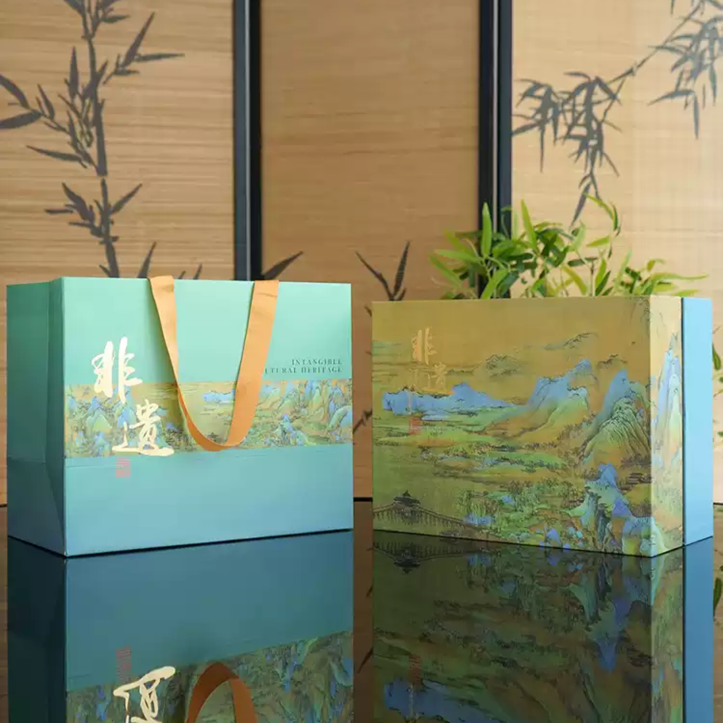 Song Brocade Chinese-Style Golden Ding Sheng Motif Hobo Bag - Leather Shoulder & Handheld Mother-Daughter Bag