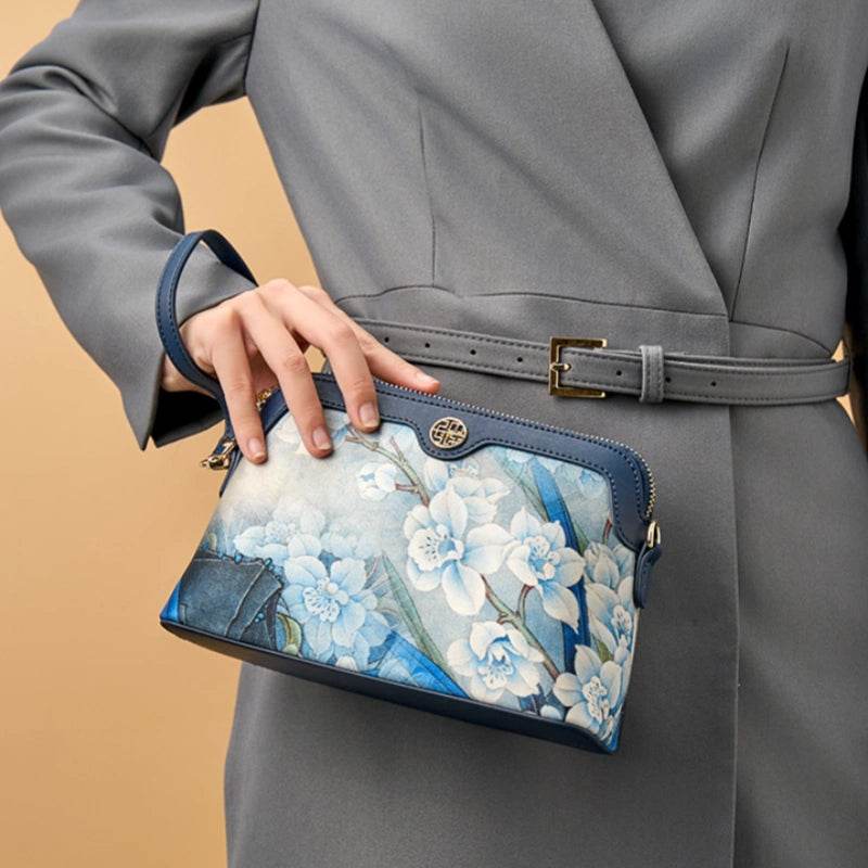 Mulberry Silk Handcrafted Flower Clutch Bag Women Wallet Eveing Purse