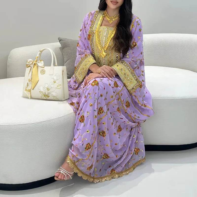 Embroidery Leather White Commuting Handbag Orchid with Scarf