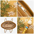 Mulberry Silk Handcrafted Bamboo Yellow Tote Bag