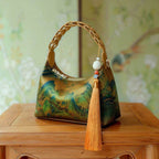 Chinese Painting Xiangyunsha Silk Shoulder Bag Designer Handbag